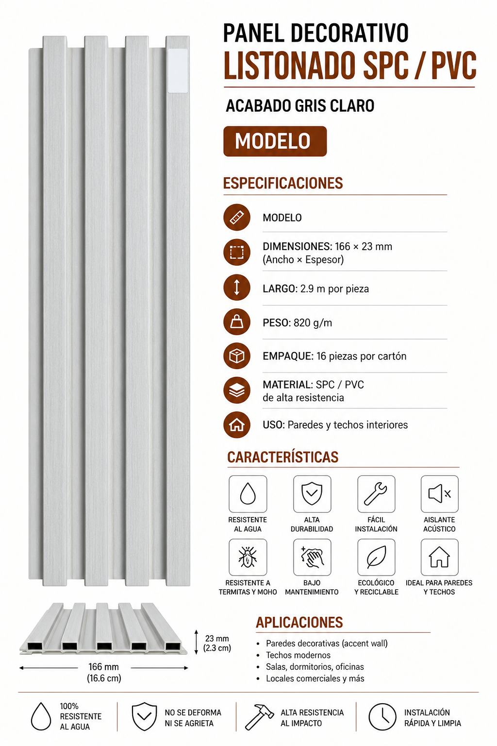 Panel Decorativo PVC lambrin  3