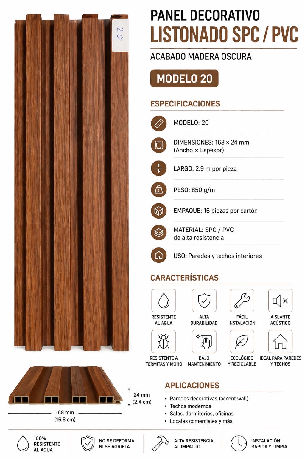 Panel Decorativo PVC lambrin  5