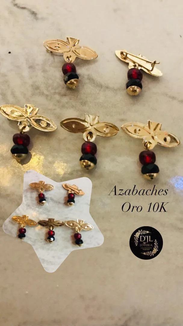 Azabaches en dije y enganche 