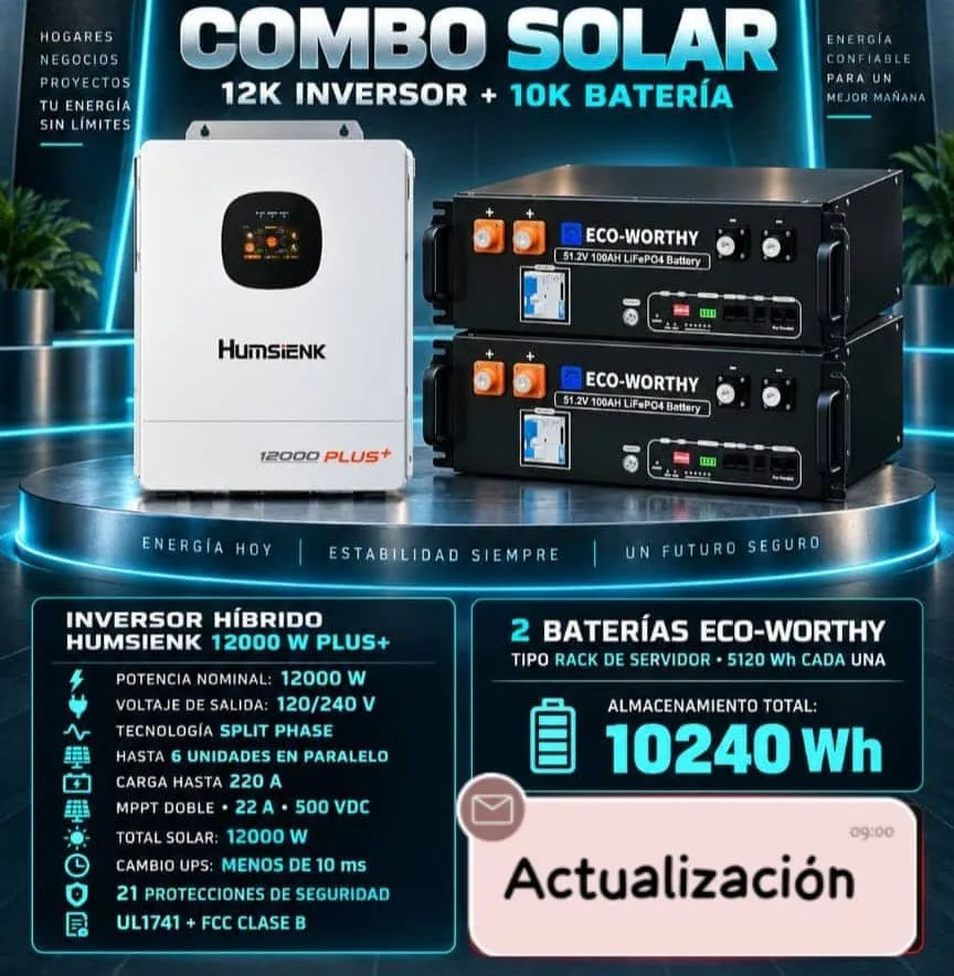 Combo de Inversor + Baterias 