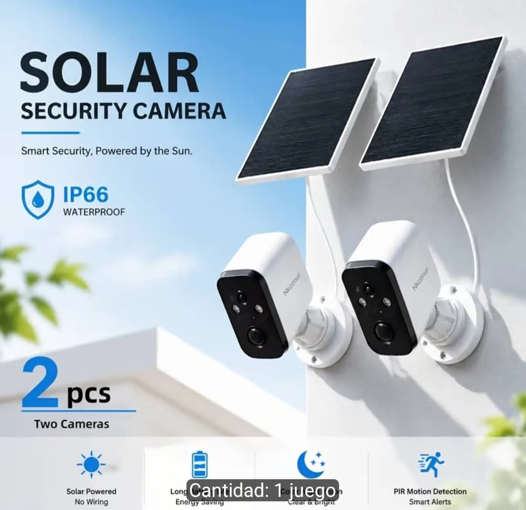 Cámaras para exteriores con panel solar. 2