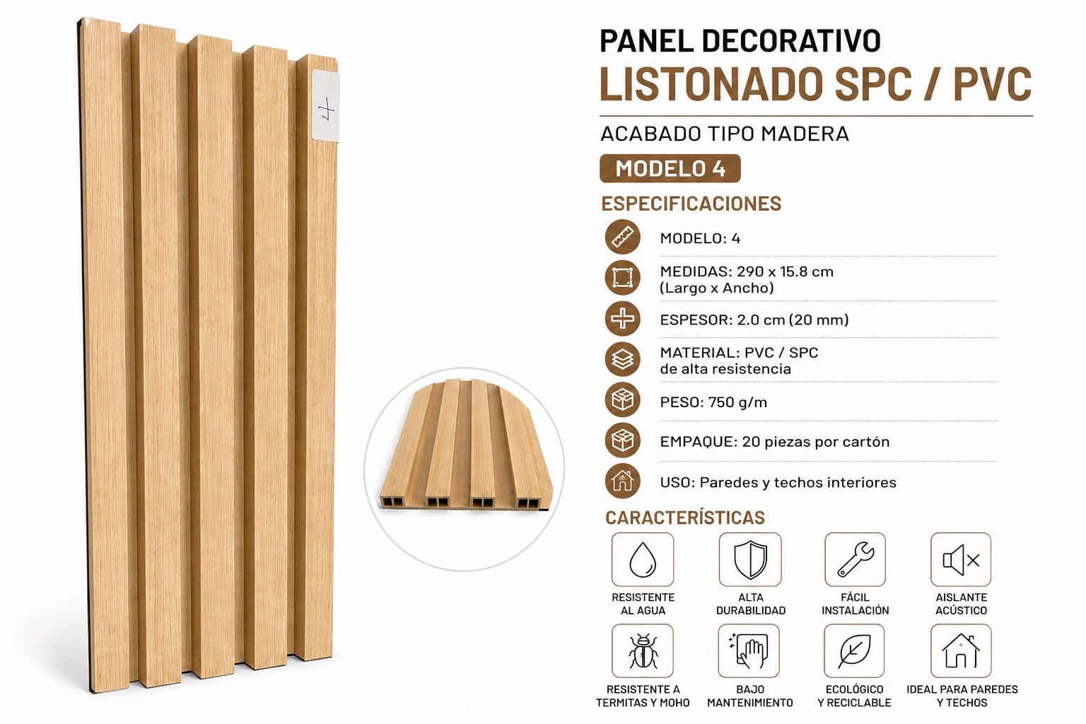 Panel Decorativo PVC lambrin  7